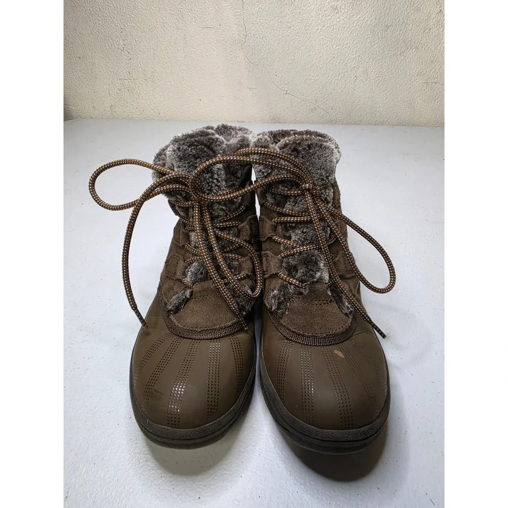 Baretraps Augustina Brown Faux Fur Duck Boots Womens 5M